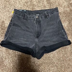 Black Jean Shorts- high waist